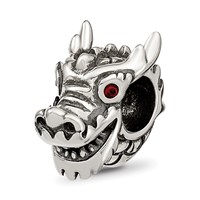 Sterling Silver Reflections Crystal Chinese New Year Dragon Bead view 1