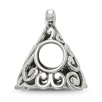 Sterling Silver Reflections Crystal Filigree Christmas Tree Bead view 2