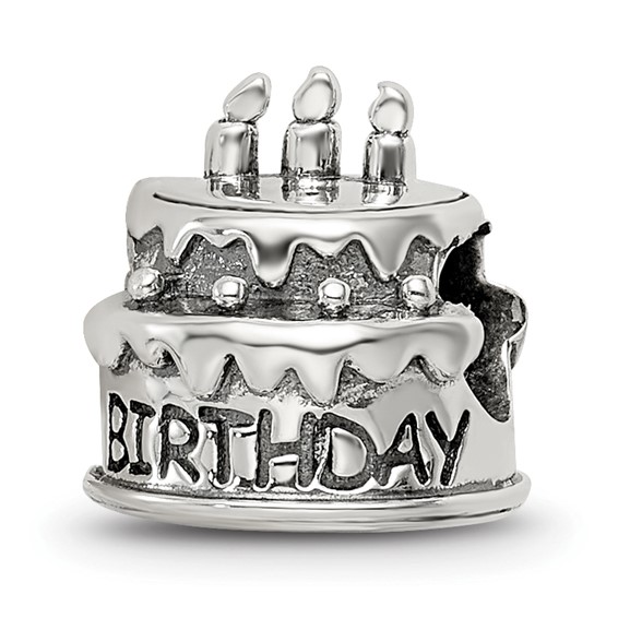 Sterling Silver Reflections Birthday Cake Bead
