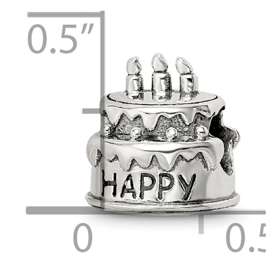 Sterling Silver Reflections Birthday Cake Bead
