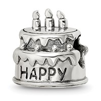 Sterling Silver Reflections Birthday Cake Bead view 1