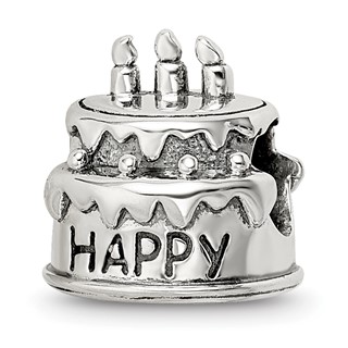 Sterling Silver Reflections Birthday Cake Bead