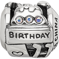 Sterling Silver Reflections Crystals Birthday Collage Bead view 4