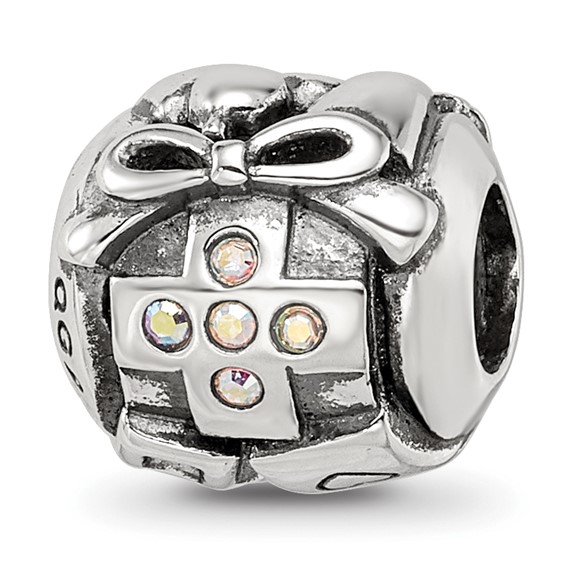 Sterling Silver Reflections Crystals Birthday Collage Bead