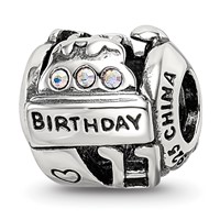 Sterling Silver Reflections Crystals Birthday Collage Bead view 1