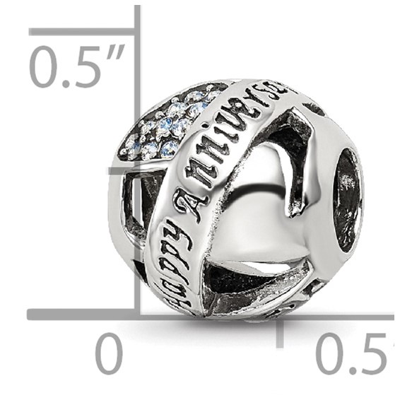 Sterling Silver Reflections Crystals Anniversary Bead
