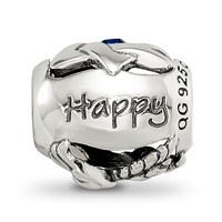 Sterling Silver Reflections Crystals Happy Hanukkah Bead view 3