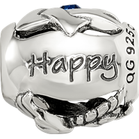 Sterling Silver Reflections Crystals Happy Hanukkah Bead view 4