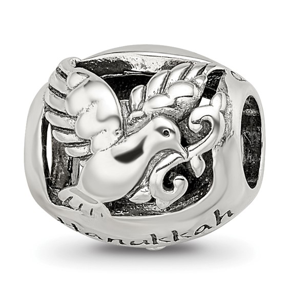 Sterling Silver Reflections Crystals Happy Hanukkah Bead