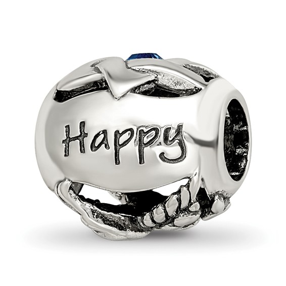 Sterling Silver Reflections Crystals Happy Hanukkah Bead