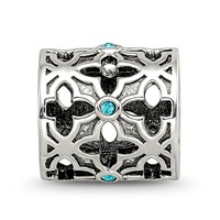 Sterling Silver Reflections Moroccan Lattice with Crystals Bead view 5