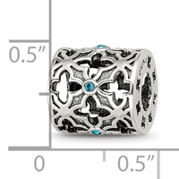 Sterling Silver Reflections Moroccan Lattice with Crystals Bead view 4