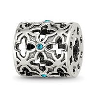 Sterling Silver Reflections Moroccan Lattice with Crystals Bead view 1