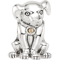 Sterling Silver Reflections Crystal Lab Puppy Bead view 3