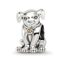 Sterling Silver Reflections Crystal Lab Puppy Bead view 1