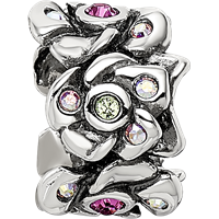 Sterling Silver Reflections Crystals Cherry Blossoms Bead view 3