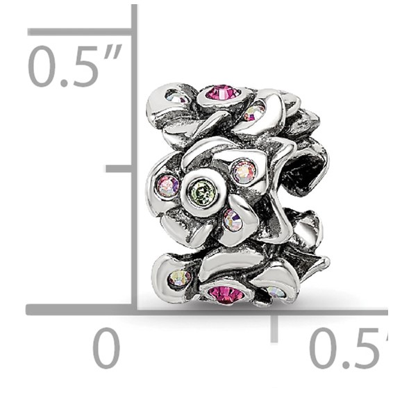 Sterling Silver Reflections Crystals Cherry Blossoms Bead