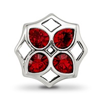 Sterling Silver Reflections Latticewith Crystals Flower Bead view 5