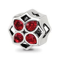 Sterling Silver Reflections Latticewith Crystals Flower Bead view 1