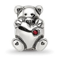 Sterling Silver Reflections Crystals Teddy Bear Bead view 4