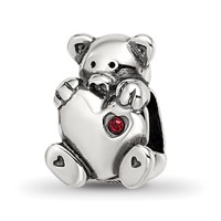 Sterling Silver Reflections Crystals Teddy Bear Bead view 1