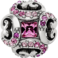 Sterling Silver Reflections with Crystals Renaissance Bead view 3
