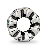 Sterling Silver Reflections Crystals Mandala Spacer Bead view 2