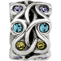 Sterling Silver Reflections Crystals Mandala Spacer Bead view 3