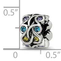 Sterling Silver Reflections Crystals Mandala Spacer Bead view 4
