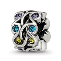 Sterling Silver Reflections Crystals Mandala Spacer Bead view 1