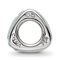 SS Reflections Rh-plated Blue Enamel 3-side Baby Footprint Bead view 2