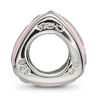 SS Reflections Rh-plated Pink Enamel 3-sided Baby Footprint Bead view 2