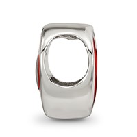 Sterling Silver Reflections Rh-plated Red Enamel Love & Heart Bead view 2