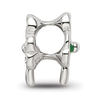 Sterling Silver Reflections Enameled Crystal Shamrock Bead view 2