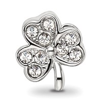 Sterling Silver Reflections Enameled Crystal Shamrock Bead view 3