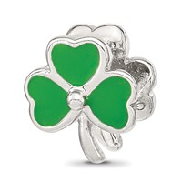 Sterling Silver Reflections Enameled Crystal Shamrock Bead view 5