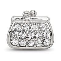 Sterling Silver Reflections Enamel Crystal Purse Bead view 3