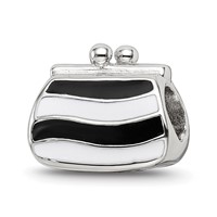 Sterling Silver Reflections Enamel Crystal Purse Bead view 5