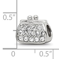 Sterling Silver Reflections Enamel Crystal Purse Bead view 4
