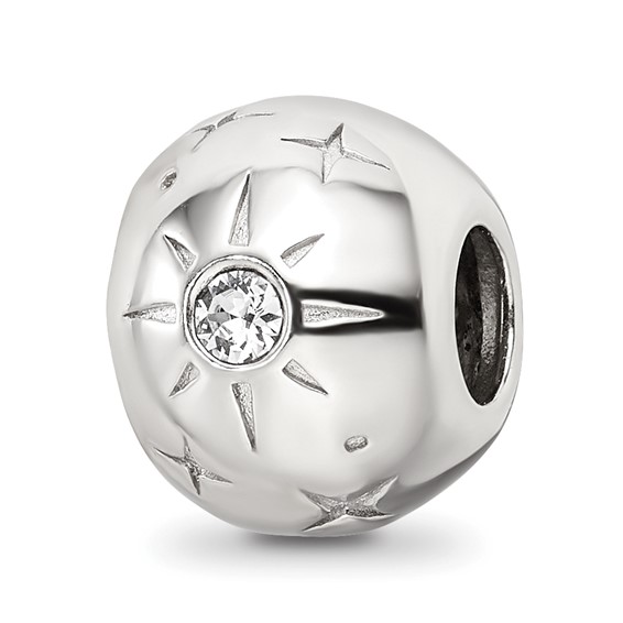 Sterling Silver Reflections Rh-plated Enamel Crystal ALL THE BEST Bead