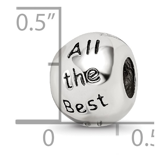 Sterling Silver Reflections Rh-plated Enamel Crystal ALL THE BEST Bead