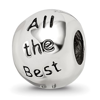 Sterling Silver Reflections Rh-plated Enamel Crystal ALL THE BEST Bead