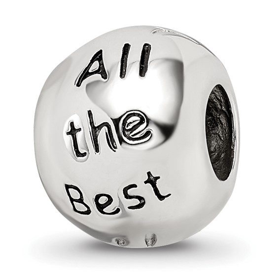 Sterling Silver Reflections Rh-plated Enamel Crystal ALL THE BEST Bead