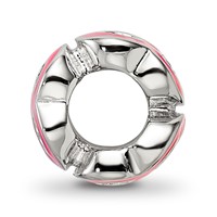 Sterling Silver Reflections Rhodium-plated Pink Enameled 18 Bead view 2