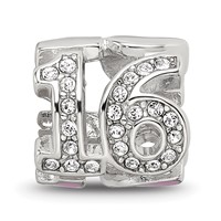 Sterling Silver Reflections Pink Enameled Crystal 16 Bead view 3