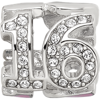 Sterling Silver Reflections Pink Enameled Crystal 16 Bead view 4