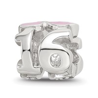 Sterling Silver Reflections Pink Enameled Crystal 16 Bead view 5