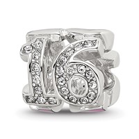 Sterling Silver Reflections Pink Enameled Crystal 16 Bead view 1