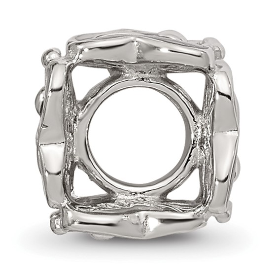 Sterling Silver Reflections Rh-plated Purple Enameled Butterfly Bead