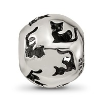 Sterling Silver Reflections Cutout Cat Bead view 3